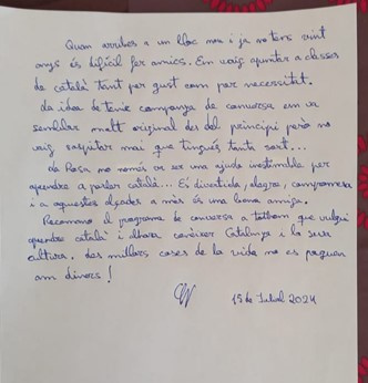 Testimoni d'un aprenent del VxL de Calafell